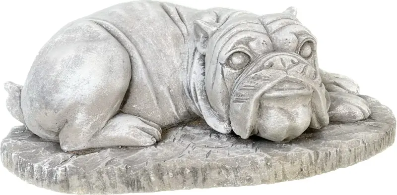 Product image 3 of the product “Spike -Small bulldog lying on Base, 38cm L | cast stone ”